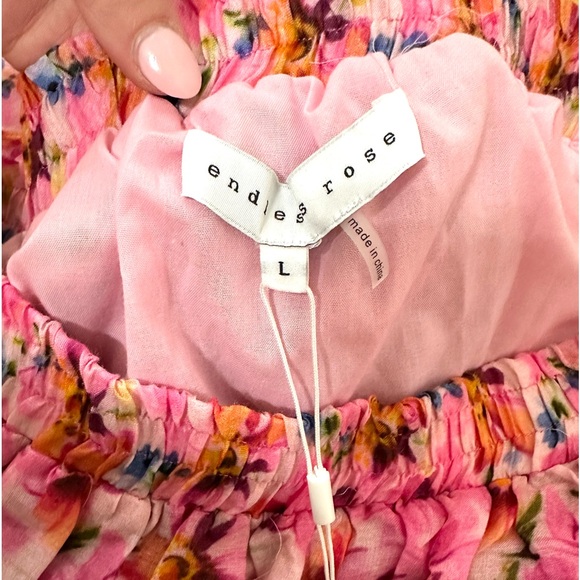 NWT pink & orange floral ruffle skirt/top | Size L - Picture 5 of 5